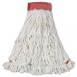 Web Foot Wet Mop Head, Shrinkless, Cotton/Synthetic, White, Large, 6/Carton