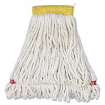Web Foot Wet Mop Head, Shrinkless, Cotton/Synthetic, White, Small, 6/Carton