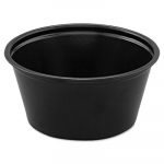 Polystyrene Portion Cups, 2oz, Black, 250/Bag, 10 Bags/Carton