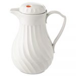 Poly Lined Carafe, Swirl Design, 64oz Capacity, White