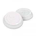 Dome Drink-Thru Lids,10-16 oz Perfectouch:12-20 oz WiseSize Cup, White, 50/Pack