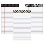 Fashion Legal Pads, Narrow Rule, 5 x 8, White, 50 Sheets, 6/Pack