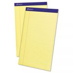 Perforated Writing Pads, Wide/Legal Rule, 8.5 x 14, Canary, 50 Sheets, Dozen