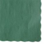 Solid Color Scalloped Edge Placemats, 9 1/2 x 13 1/2, Hunter Green, 1000/Carton