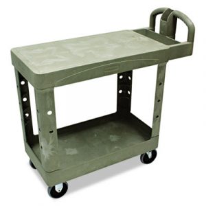 Flat Shelf Utility Cart, Two-Shelf, 19-1/5w x 37-7/8d x 33-1/3h, Beige