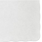 Knurl Embossed Scalloped Edge Placemats, 9 1/2 x 13 1/2, White, 1000/Carton