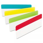 File Tabs, 3 x 1 1/2, Solid, Aqua/Lime/Red/Yellow, 24/Pack