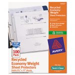 Top-Load Recycled Polypropylene Sheet Protector, Semi-Clear, 100/Box