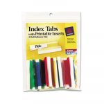 Insertable Index Tabs with Printable Inserts, Two, Assorted Tab, 25/Pack