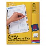 Printable Plastic Tabs with Repositionable Adhesive, 1 1/4, White, 96/Pack