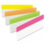 File Tabs, 3 x 1 1/2, Assorted Brights, 24/Pack