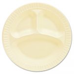 Laminated Foam Dinnerware, Plates, 10 1/4", Honey, 3 Comp, 125/Pk, 4 Pks/Ctn