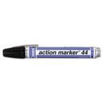 Action Marker Dye-Based Permanent Markers, Medium Bullet Tip, Black