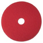 Low-Speed Buffer Floor Pads 5100, 15" Diameter, Red, 5/Carton