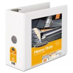 Heavy-Duty D-Ring View Binder with Extra-Durable Hinge, 3 Rings, 5" Capacity, 11 x 8.5, White