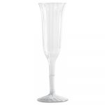 Classic Crystal Plastic Champagne Flutes, 5 oz., Clear, Fluted, 10/Pack