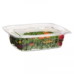 Renewable and Compostable Rectangular Deli Containers, 48 oz, 50/Pack, 4 Packs/Carton
