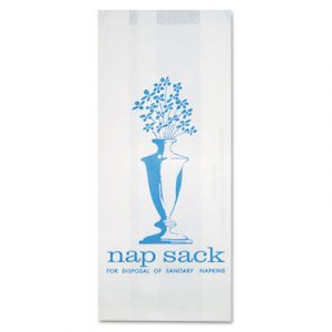 Nap Sack Sanitary Disposal Bags, 4" x 9", White, 1,000/Carton