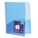 Plastic Two-Pocket Folder, 20-Sheet Capacity, Translucent Blue