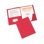 Two-Pocket Folder, Prong Fastener, Letter, 1/2" Capacity, Red, 25/Box