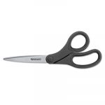 KleenEarth Basic Plastic Handle Scissors, 8" Long, Bent, Black