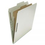 Four-, Six- and Eight-Section Classification Folders, 1 Divider, Letter Size, Gray, 10/Box