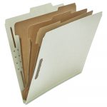 Four-, Six- and Eight-Section Classification Folders, 3 Dividers, Letter Size, Gray, 10/Box