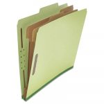 Four-, Six- and Eight-Section Classification Folders, 2 Dividers, Letter Size, Green, 10/Box