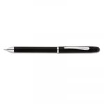 Tech3+ Retractable Ballpoint Pen/Stylus, 1mm, Black/Red Ink, Black/Chrome Barrel