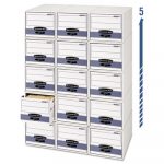 STOR/DRAWER Steel Plus Storage Box, Legal, White/Blue, 6/Carton