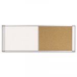 Combo Cubicle Workstation Dry Erase/Cork Board, 36x18, Silver Frame