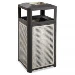 Ashtray-Top Evos Series Steel Waste Container, 38gal, Black