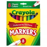 Non-Washable Marker, Broad Bullet Tip, Assorted Colors, 8/Pack