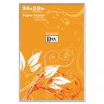 U-Channel Poster Frame, Contemporary Clear Plastic Window, 24 x 36, Clear Border