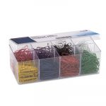 PVC Free Plastic Coated Paper Clips, Small (No. 2), Assorted Colors, 800/Pack