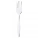 Plastic Cutlery, Mediumweight Forks, White, 1000/Carton