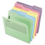 Printed Notes Folder with One Fastener, 1/3-Cut Tabs, Letter Size, Assorted, 30/Pack