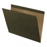 Reinforced Hanging File Folders, Large Format Size, Straight Tab, Standard Green, 25/Box