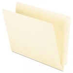 Manila End Tab Folders, 9.5" Front, 2-Ply Straight Tabs, Letter Size, 100/Box
