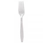 Guildware Heavyweight Plastic Cutlery, Forks, Clear, 1000/Carton