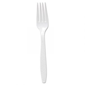 Extra-Heavy Polystyrene Forks, Guildware Design, White, 1000/Carton