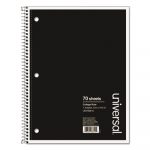 Wirebound Notebook, 1 Subject, Medium/College Rule, Black Cover, 10.5 x 8, 70 Pages