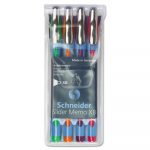 Schneider Memo XB Stick Ballpoint Pen, 1.4mm, Assorted Ink/Barrel, 4/Pack