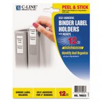 Self-Adhesive Ring Binder Label Holders, Top Load, 2 1/4 x 3 1/16, Clear, 12/PK
