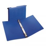 Hanging Storage Flexible Non-View Binder with Round Rings, 3 Rings, 1" Capacity, 11 x 8.5, Blue