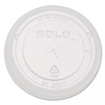 Straw-Slot Cold Cup Lids, 9oz-20oz Cups, Clear, 100/Pack