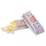 Pinch-Bottom Paper Popcorn Bag, 4w x 1-1/2d x 8h, Blue/Red/White, 1000/Carton