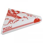 Lock-Corner Pizza Boxes, Cardboard, For 8" Slices, White/Red, 400/Carton