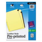 Preprinted Red Leather Tab Dividers w/Clear Reinforced Edge, 12-Tab, Ltr