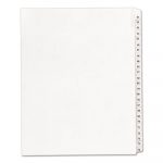 Preprinted Legal Exhibit Side Tab Index Dividers, Allstate Style, 25-Tab, 51 to 75, 11 x 8.5, White, 1 Set